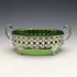 British Antique Butter Dish Silver Plate & Green Glass Inner